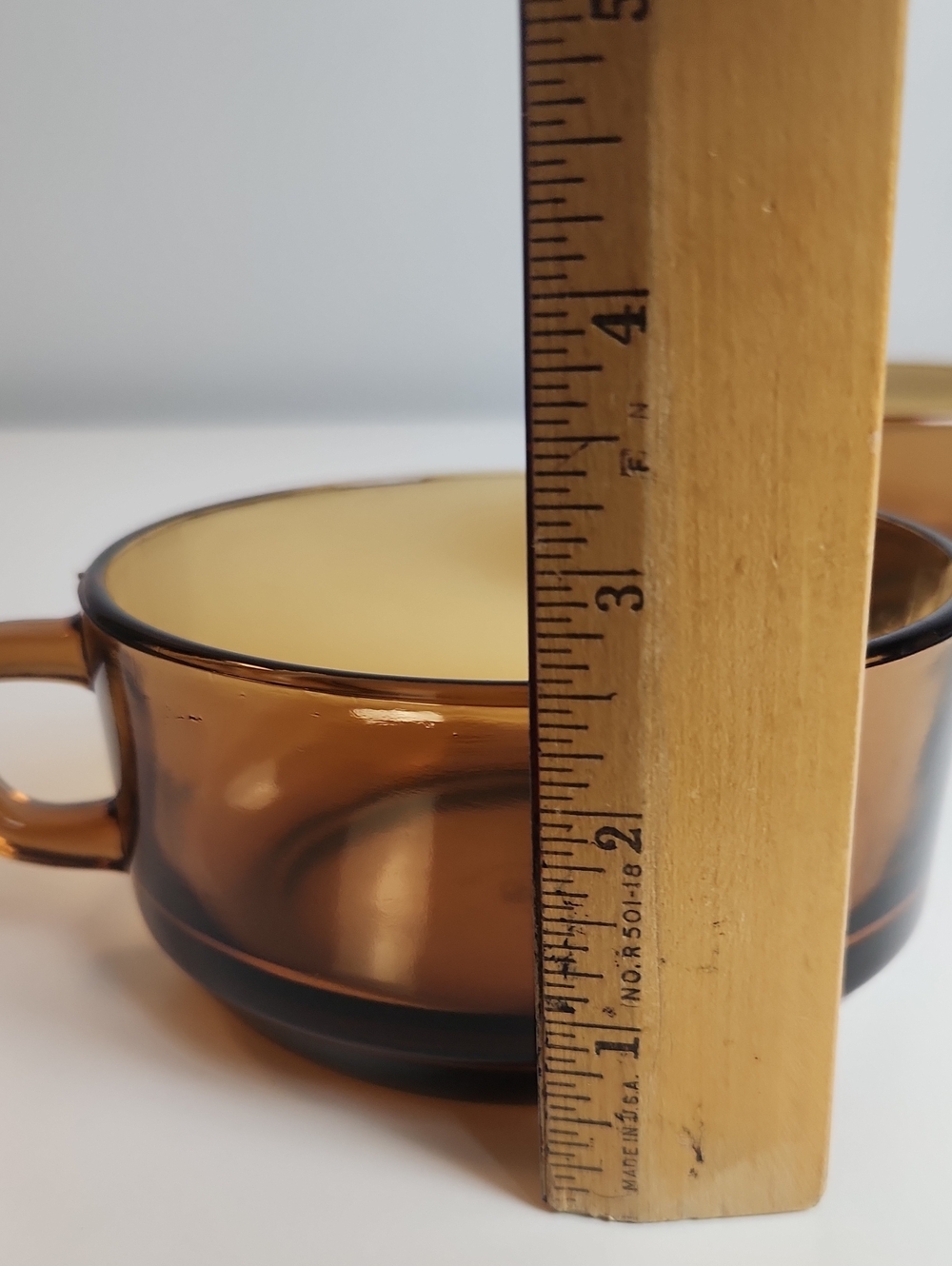 Vintage 70s 80s Amber Anchor Hocking Chili Soup Bowls Set Of 2 - Picture 3 of 5